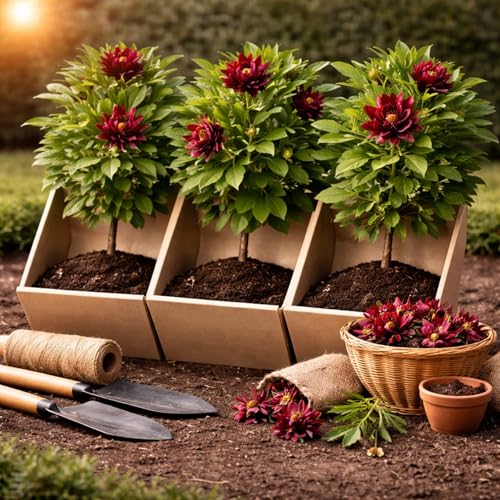 3 Carolina Sweetshrub (Calycanthus floridus) Live Shrubs for Planting | Fragrant Burgundy Blooms | Native Shade-Loving Flowering Bush (3 Plants) - Easy to Grow Landscape Plants