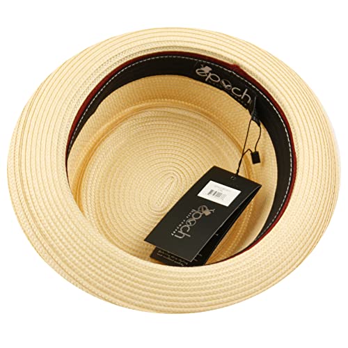 Image of Men's Fancy Summer Straw Pork Pie Derby Fedora Upturn Brim Hat