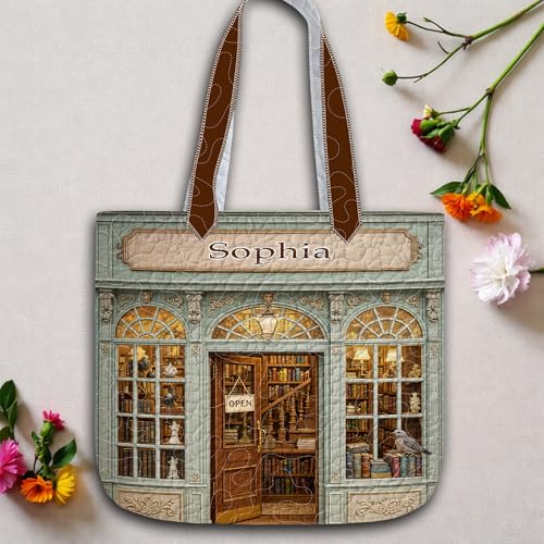 Bolso tote acolchado grande personalizado para amantes de libros miniatura 7