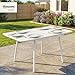 Outsunny Rechteckiger Gartentisch für 4-6 Personen, Platte aus WPC und Metallgestell, verstellbare Füße, Esstisch für den Außenbereich, für Balkon, Veranda, Terrasse, 140 x 80 x 75 cm, Weiß