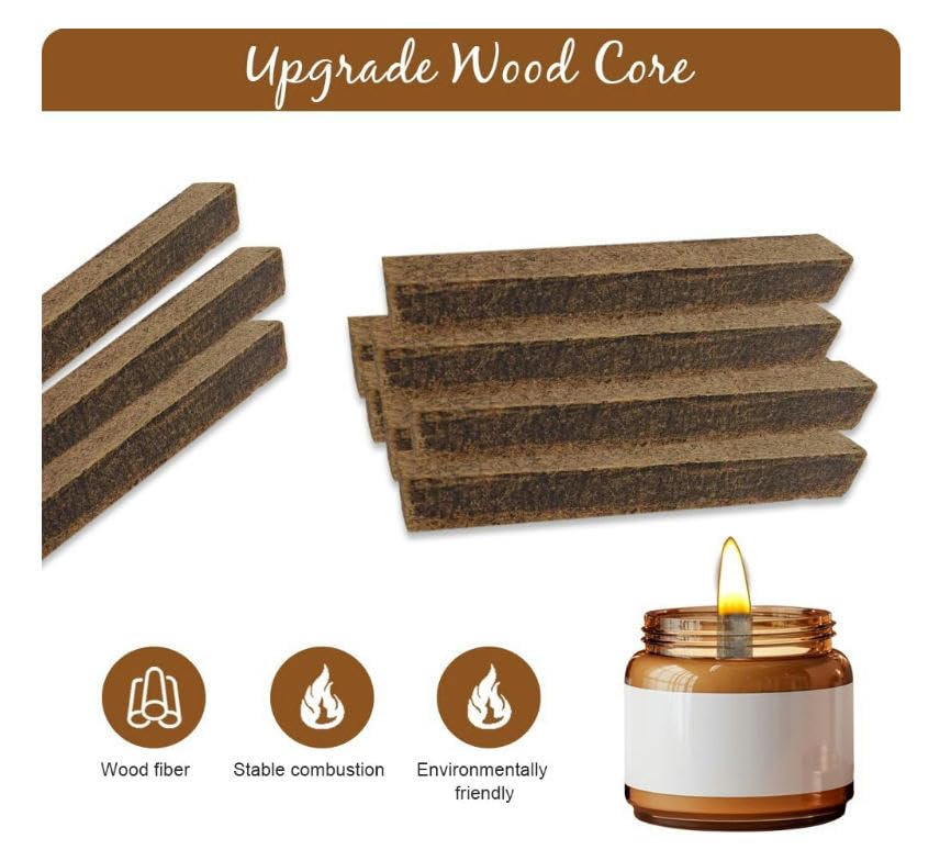 20 * 100mm 10/20PCS Duże drewniane knoty do wyrobu świec Knoty Krackle Bezdymne świece sojowe(20PCS)