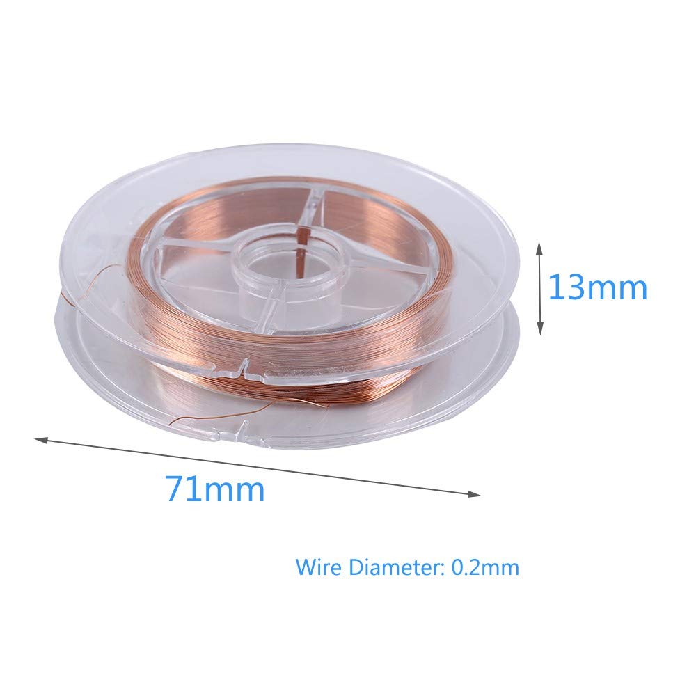 Alambre magnético 0,2 mm x 50m cobre esmaltado para inductores transformadores motor