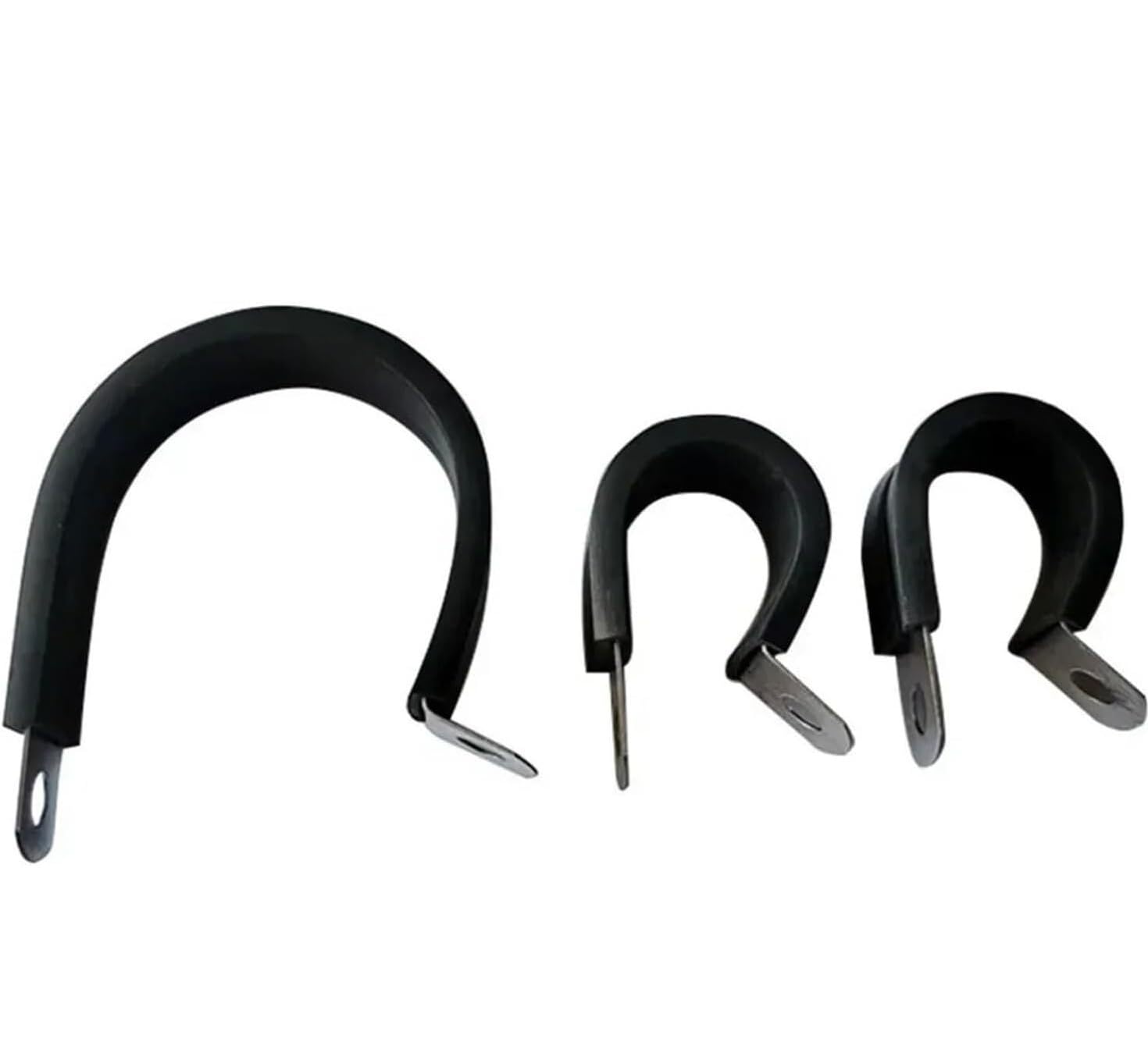 10-teiliges Schlauchschellen-Set aus Edelstahl mit Gummibeschichtung, P-Clips – 13 mm bis 32 mm – langlebige Kabelbefestigungsclips(M32)
