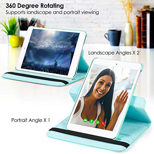 Ipad Mini 1/2/3 Case - 360 Degree Rotating Stand Smart Cover Case With Auto Sleep/Wake Feature For Apple Ipad Mini 1 / Ipad Mini 2 / Ipad Mini 3 (Sky Blue) … #TOP6