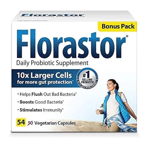 Florastor Daily Probiotic Supplement for Women and Men, Proven to Support Digestive Health,...
