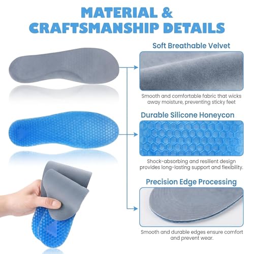Plantillas deportivas en gel silicona azul, talla L miniatura 4