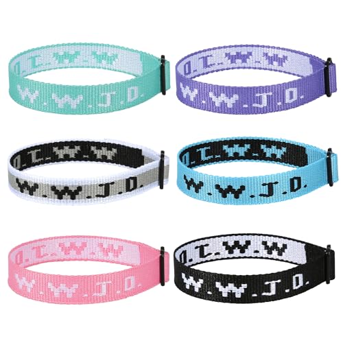 Aospkle 6PCS WWJD Bracelet for Women Men Christian Gifts Wristbands WWJD Rubber Bracelets - What Would Jesus Do Silicone Bracelet 6 Colorful