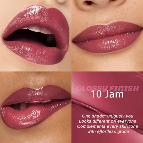 Image of evpct Dark Cherry Jam Honey Lipstick Tinted Lip Balm Oil Stick Women, 10 | Sheer Lightweight, Moisturizing, Shine, Volumizing, Hydrating Nourishing Serum for Glossy Nourished Lips, Cruelty-Free Vegan