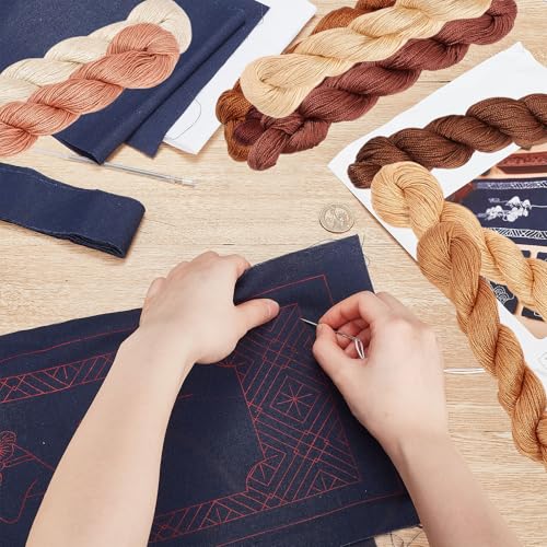 Hilos para bordado sashiko multicolor 9 piezas 100 m miniatura 6