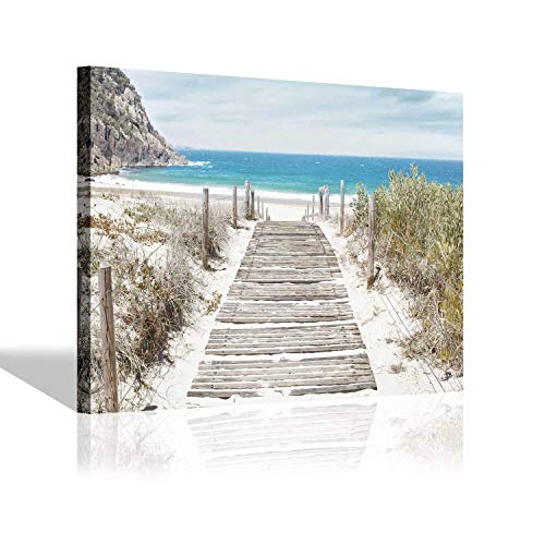 SD SOFT DANCE Coastal Canvas Wall Art, Beach Ocean Picture for Bathroom