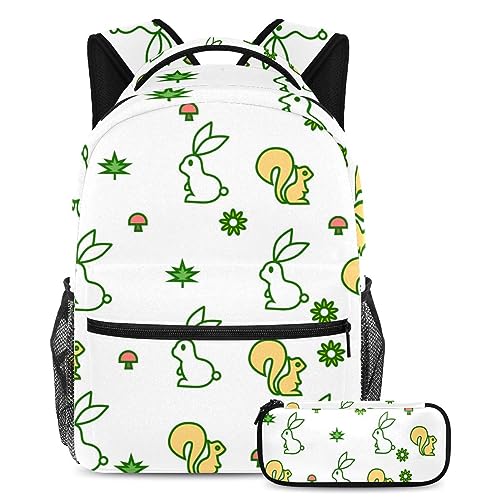Sac à dos lapin multicolore fille garçon avec sa trousse à crayons