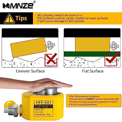 Image of 20T 13mm /0.51 inch Stroke Hydraulic Cylinder Jack Sets Mini Hydraulic Ram Jack Porta Power Kits Retract Automatically Split Hydraulic Single Acting Lifting Cylinders with CP-180 Hydraulic Hand Pump
