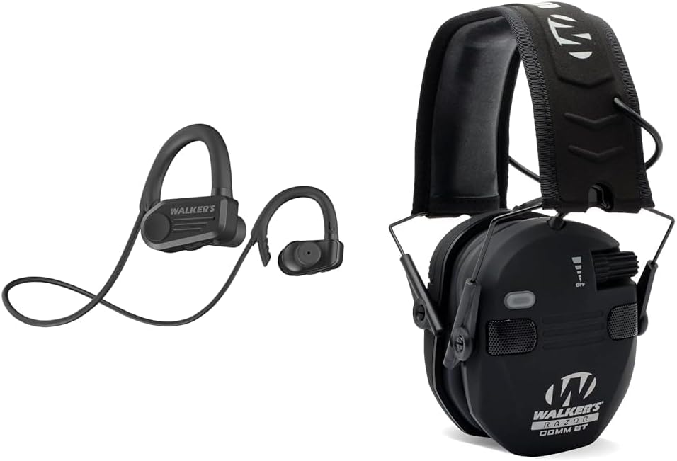 Walker's Shooting Bluetooth Earbuds & Quad Electronic Muff Bundle
