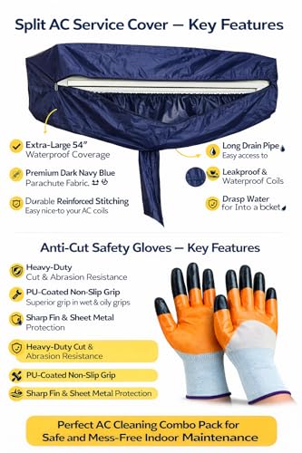 Image of Split AC Cleaning Cover Waterproof | Indoor AC Service Washing Bag (52 inches Cover Kit)