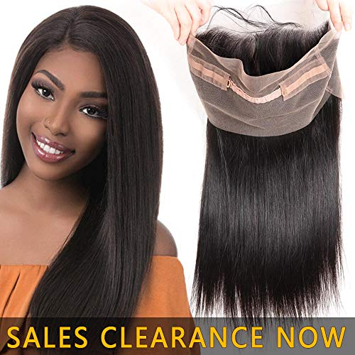 Best 360 Swiss Lace Frontal Closure Pre Plucked With Full Baby Hair Unprocessed 9A Brazilian Indian Virgin Hair Extensions Real Cheap Malaysian Peruvian Human Hair Silky Straight One Piece 16 Inch