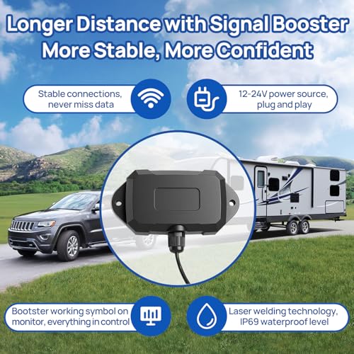 Masoll RV Tire Pressure Monitoring System, Gen 2 Tire Pressure Monitor with Color LCD Display, TPMS with 6 Sensors for Travel Trailer/5th Wheel/Camper, 0-87PSI with 120ft Transmission Distance - Image 6