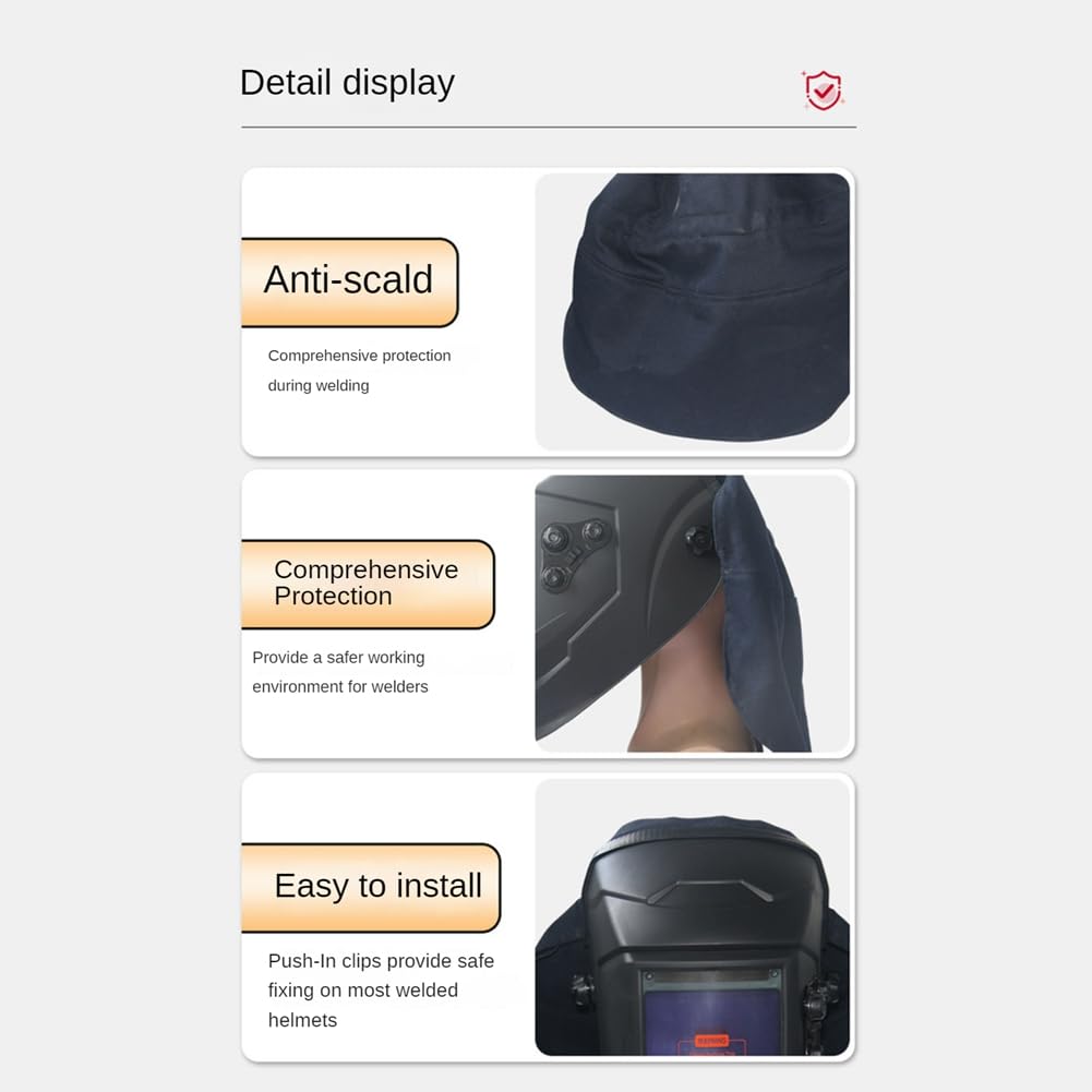 Babero para Gorro de Soldar FáCil de Instalar Interferencia Anti-RetroiluminacióN Gorro de Soldador Duradero Gorros Protectores para Mujeres y Hombres