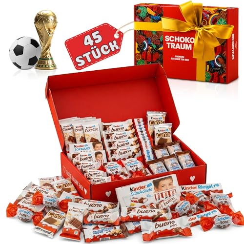 Süßigkeiten Box mit Kinderschokolade - Schokotraum von Candy Circle Wunderschöne Süssigkeiten Box mit Bueno Kinder Schokolade und Kinder Country als Geschenk oder Naschbox