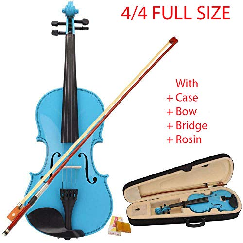 4/4 Full Size Acoustic Violin Hot Sale Sky Blue With Case + Bow