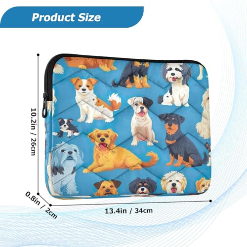 Funda para portátil 13-14 pulgadas impermeable patrón perros azul miniatura 3