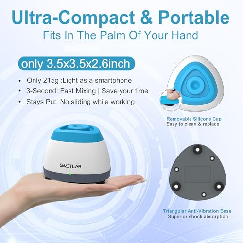 Image of Mini Vortex Mixer with Touch Function for Lab Nail Polish (Blue)