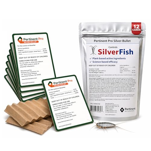 Pertinent Eco-Solutions Silver-Bullet - Silverfish Traps &ndash; Silverfish Control Cards with New...
