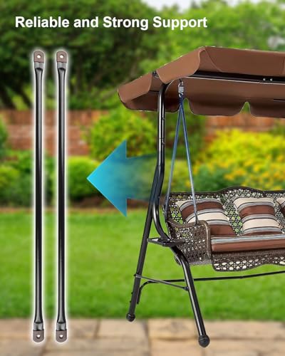 Garden Swing Replacement Bars Hanging Swing Seat Fixed Rod Length 33.5\"/85cm Diameter 1.9 cm/0.75 inch, 2 Pcs - Thumbnail 4