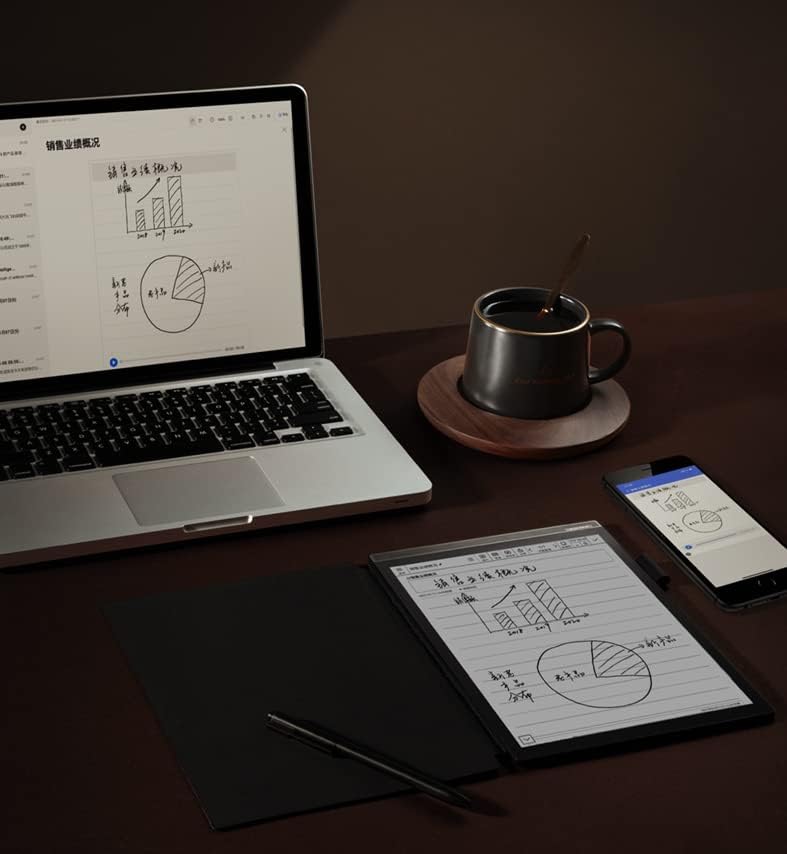 iFLYTEK A.I.Note X2 connected to laptop and phone
