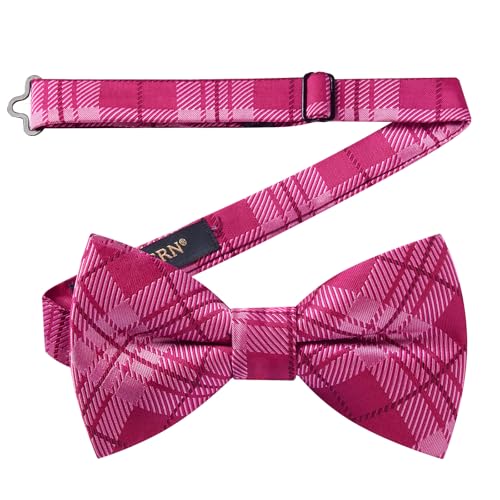 Image of HISDERN Bow Ties for Men Pretied Bowties Classic Formal Business Bow Tie Adjustable Tuxedo Bowtie for Wedding Party