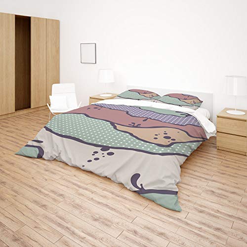 Housse de couette en tissu 100% polyester infroissable et facile à laver - 5