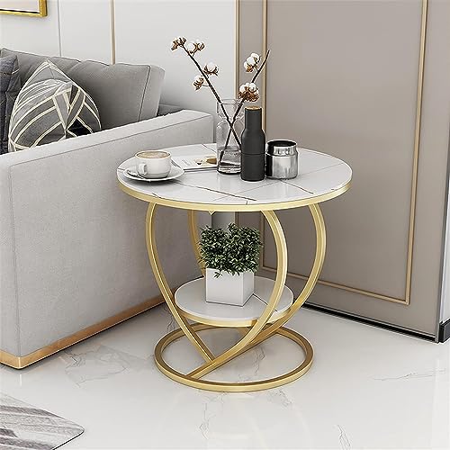 Al Hama EDEUEQUE Decorative Accent Coffee Table Simple Modern Bedside Cabinet Round Table Wooden Top and Metal Frame Table Living Room Sofa Side Table. (White Top and Gold Frame) Al Hama EDEUEQUE Decorative Accent Coffee Table Simple Modern Bedside Cabinet Round Table Wooden Top and Metal Frame Table Living Room Sofa Side Table. (White Top and Gold Frame)