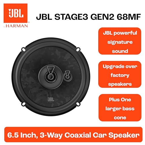 Image of JBL Stage3 Gen2 68MF 6.5 in / 16.5 cm 3-Way Coaxial Car Speakers