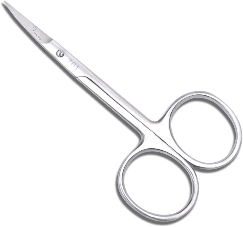 Famore Curved Large Ringed Fine Tip Scissors Item# 761