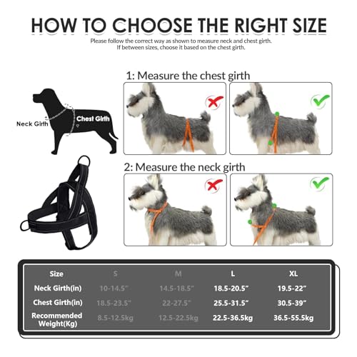 Arnes Antitirones Perro Mediano Grande A7,Chaleco Reflectante para Perros sin Tirones con Asa,Arnes Perro Grande Antifugas Ajustable,Táctico y Luminoso para Paseos y Entrenamiento (Negro+XL) - imagen 2