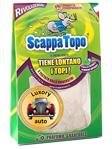 COPERTURA FINO A 3x3x3 METRI PER 2 MESI Ogni confezione da 50g protegge il motore dell’auto ed il cofano dell’auto per circa 2 mesi. In presenza di infestazione aumentare il numero di confezioni. Sostituire la confezione quando l’aroma si affievolisce.