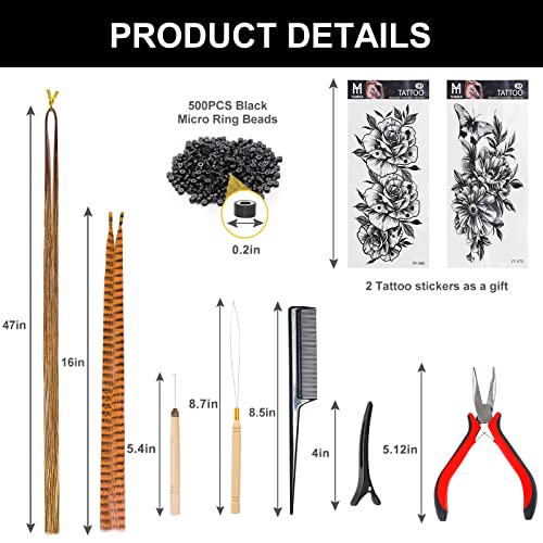 Sygy Hair Tinsel Kit, 15 Colors 3000 Strands Tinsel Hair Extensions And 12 Colors 24 Pcs Hair Feathers Extensions Kit With Tools, Fairy Hair Tinsel Heat Resistant For Women Girls Hair Accessories, Glitter Hair Extensions For Halloween Cosplay Christmas New Year Party #TOP1