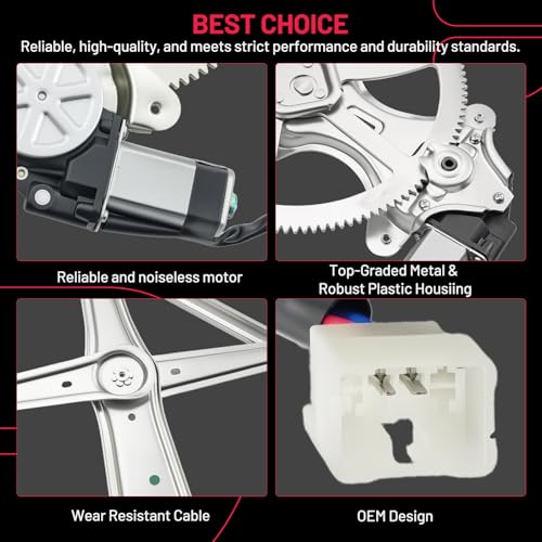 Image of BDFHYK 741-505 Power Window Regulator with Motor Front Left Compatible with Toyota Corolla 2003-2008