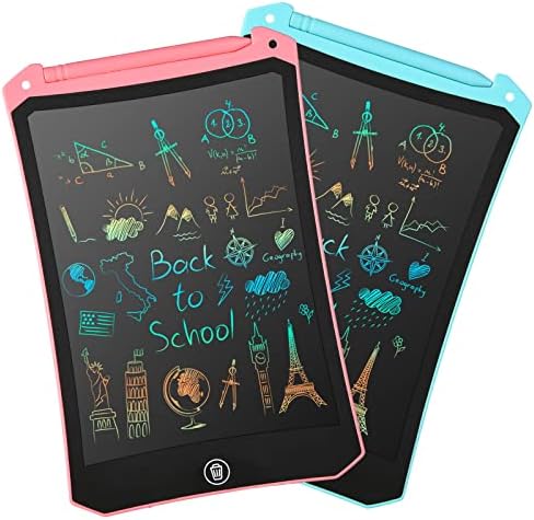 cimetech 2 Pack LCD Writing Tablet for Kids Toys, Colorful Screen Doodle Board Electronic Digital Handwriting Drawing Pad, Educational Learning Gift for 3-12 Years Old Boys Girls, 8.5Inch (Blue&Pink)