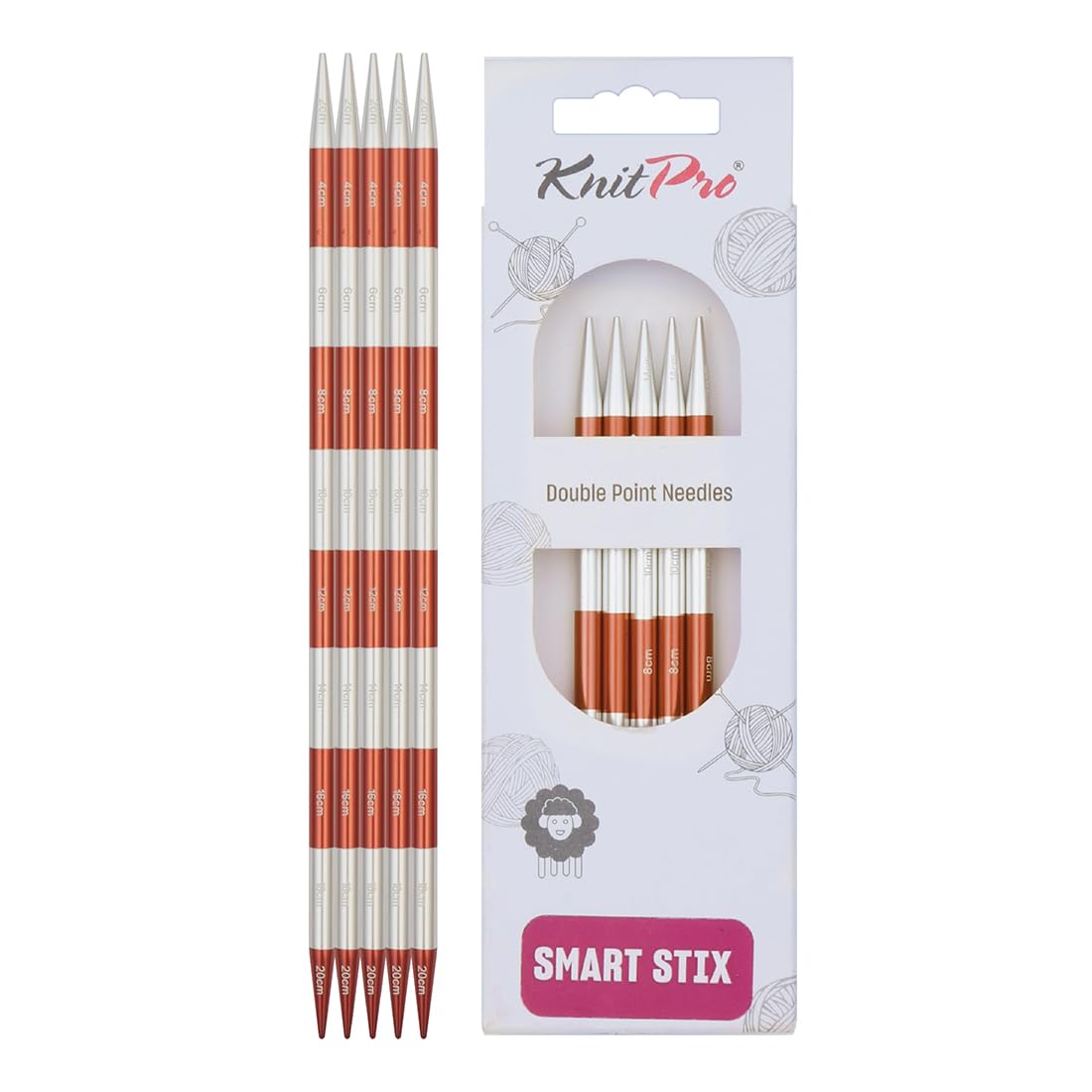 KnitPro Smartstix Double Pointed Needles 8