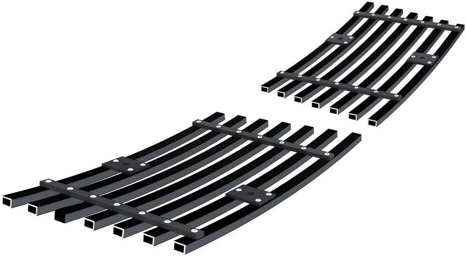 APS Compatible with Cadillac Escalade 2007-2014 Tow Hook Stainless Steel Black 8x6 Horizontal Billet Front Grill Grille Insert A66482J