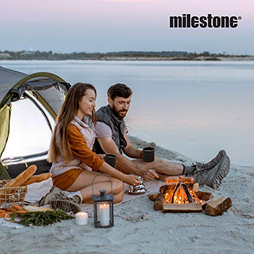 Milestone Camping Enamel Travel Mug/Ideal for Camping, Hiking, Fishing, Travels & More/Black Colour Mug