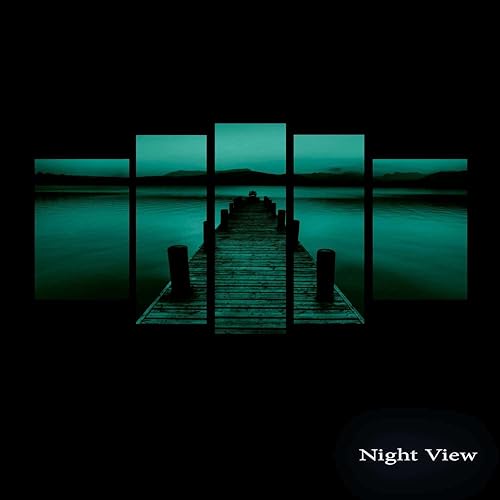 Miniatura 8 de Startonight Lienzo decorativo para pared, diseño de arce, arte de pared enmarcado con naturaleza, 36 x 71 pulgadas, juego de 5