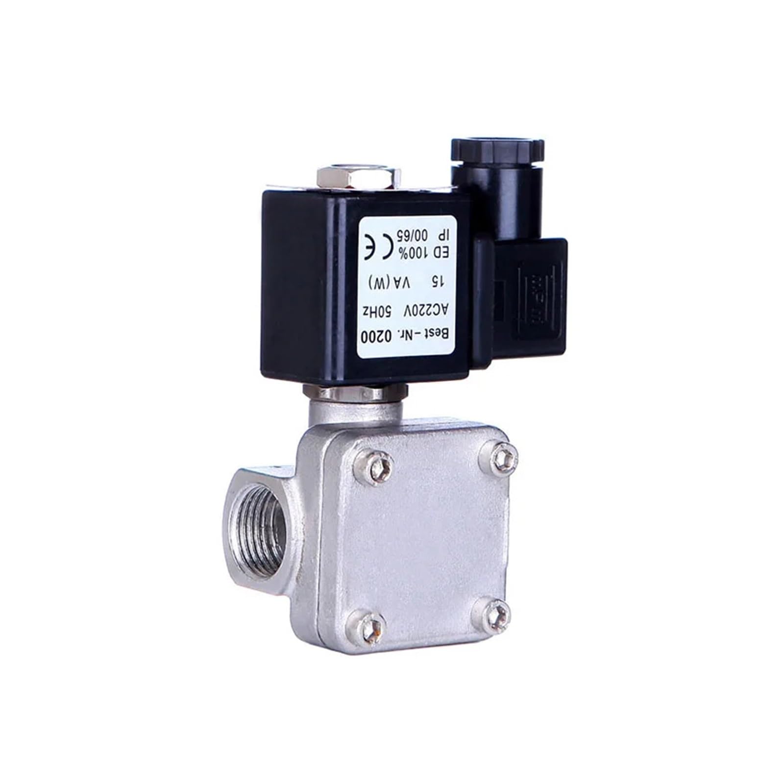 Huuoqiwy Nbr-Seal-380Vac-Closed Normally Closed Pilot Diaphragm Type Electric Solenoid Valve Stainless Steel 16Kg Water Valves 12V 24V 220V(Nbr-Seal-380Vac-Closed)