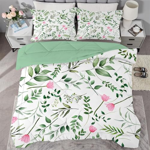 Genérico Edredón Cama 150 Hojas Edredón Nórdico 220x240 Flor Edredones Suave, Cálido y Transpirable, Edredon Nordico Microfibra con 2 Fundas Almohada 50x75 Q65