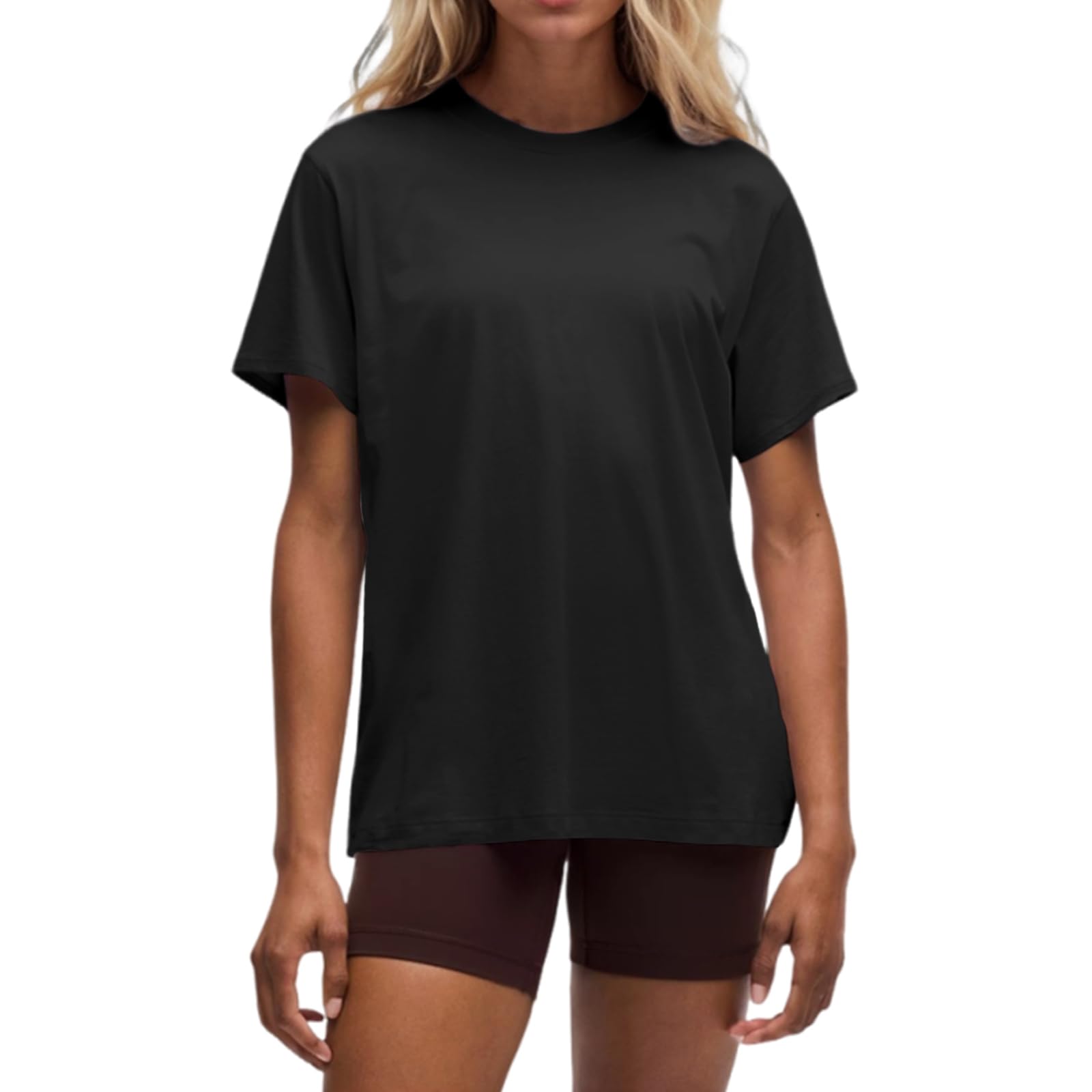 BINTEHGS Oversized Grunge Vintage t Shirts for Women Short Sleeve Cotton Casual Baggy Tees Teens Trendy Crew Neck Loose Tops