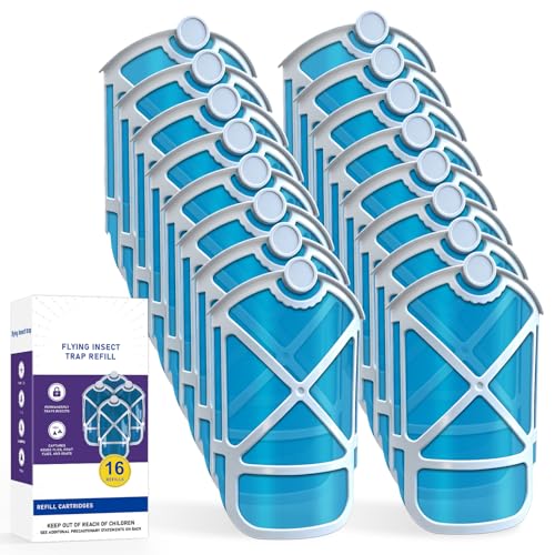16 Pack Refill Cartridges Upgraded Flying Trap Refills Compatible with zzevo Flying Insect Trap Refills Insect Replacement Kit for M364 M364A and Max Fully Compatible Size