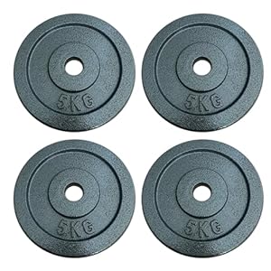 Chase Fitness Cast Iron Weight Plates 2.5-20kg For 1″ Dumbbell Weight Lifting (5kg x 4)