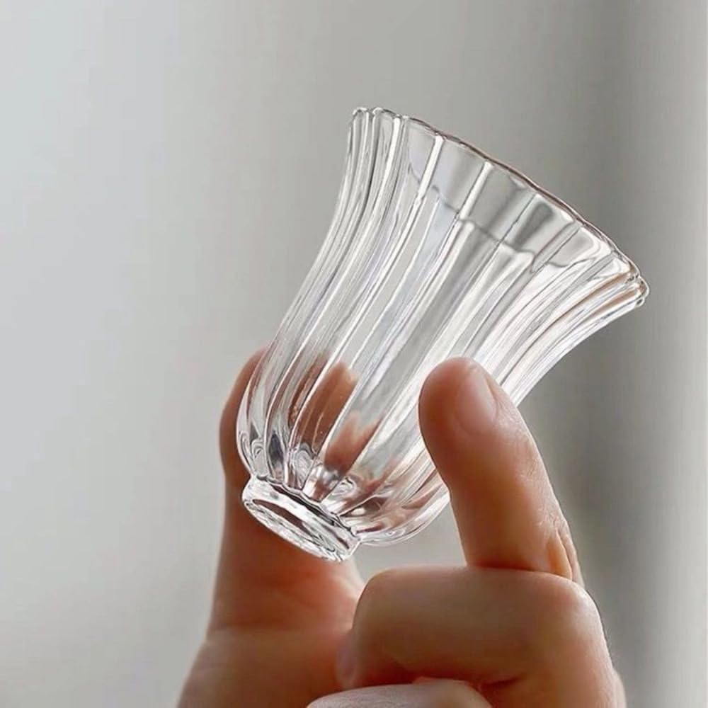 Kryształowy kubek do kawy, szklanki filiżanki do kawy/herbaty, 4 szt. 50 ml szklane filiżanki do herbaty wysokiej klasy chińskie kubki do herbaty zestawy do herbaty Kung Fu