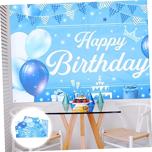 Obuyke 2 Peças Banner De Fundo Azul E Branco Tapeçaria Decoração De Casa Decorações De Balão Fundo D