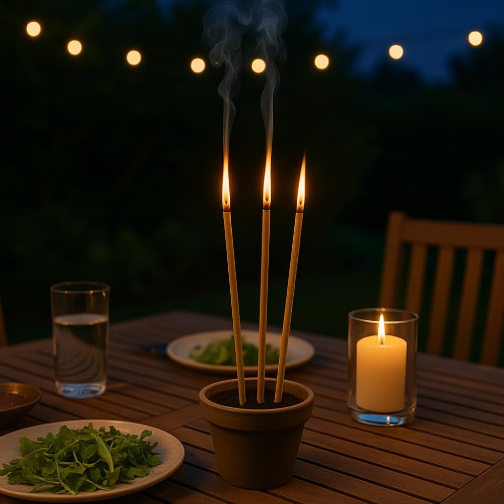Pack de 30 Bâtons Encens Géants Citronnelle 40 cm Anti Moustiques Jardin Terrasse